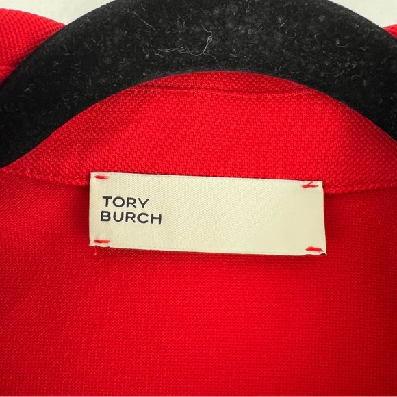 Tory Burch TECH PIQUÉ PICK STITCH GOLF DRESS Sz S Red Polo - Picture 5 of 12
